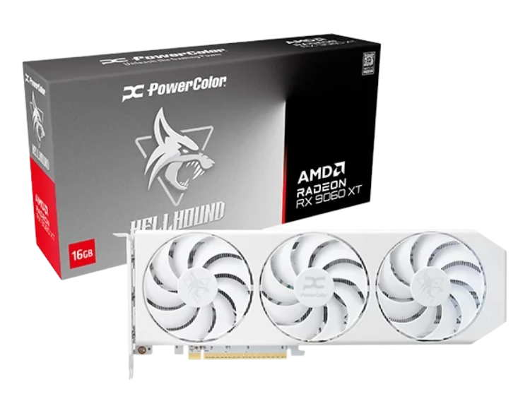 Slika sličnog proizvoda: POWERCOLOR RX9060XT 16G-L/OC/WHITE Radeon RX 9060 XT 16GB GDDR6 Hellhound Spectral White